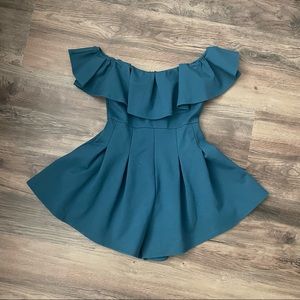 Strapless Teal Romper